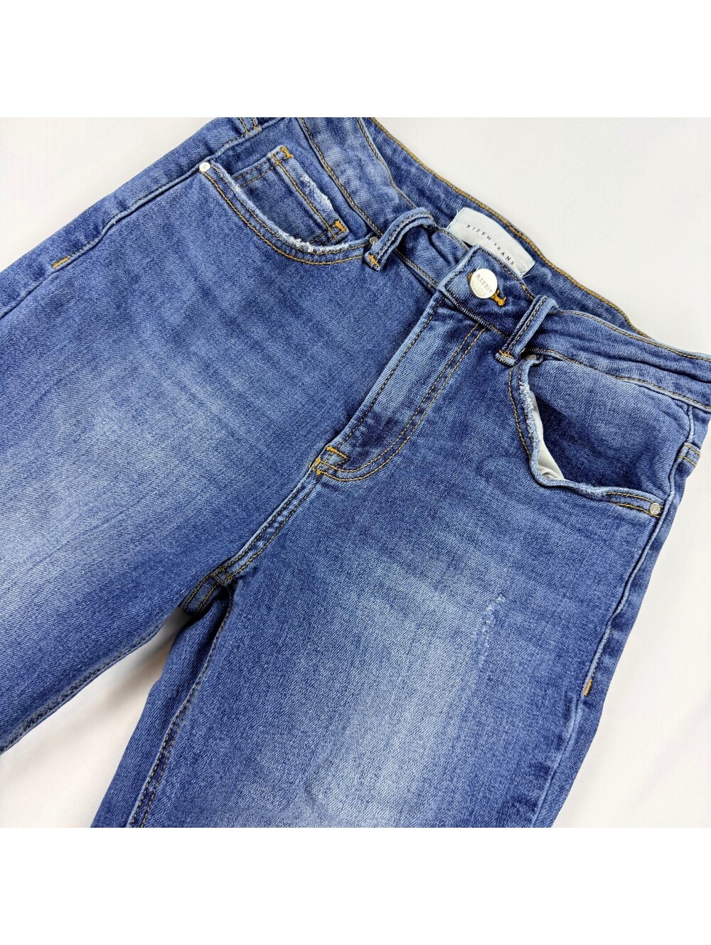 RISEN Cheryl RDP5569 Women's 5/27 High Rise Relaxed Skinny Jeans Raw Hem